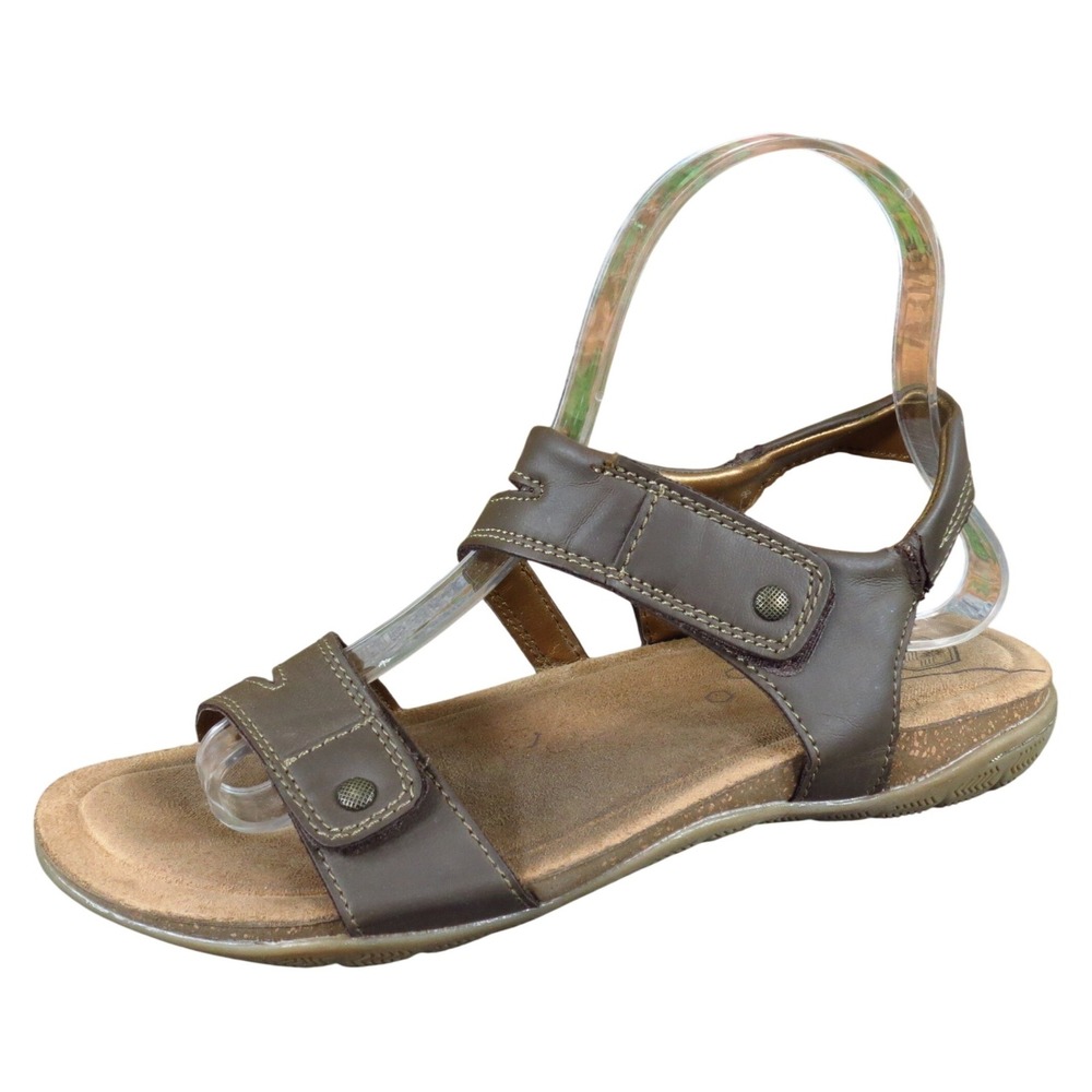 Khombu Ava Womens Strappy Comfort Sandals Size 6 Casual Walking Brown Synthetic